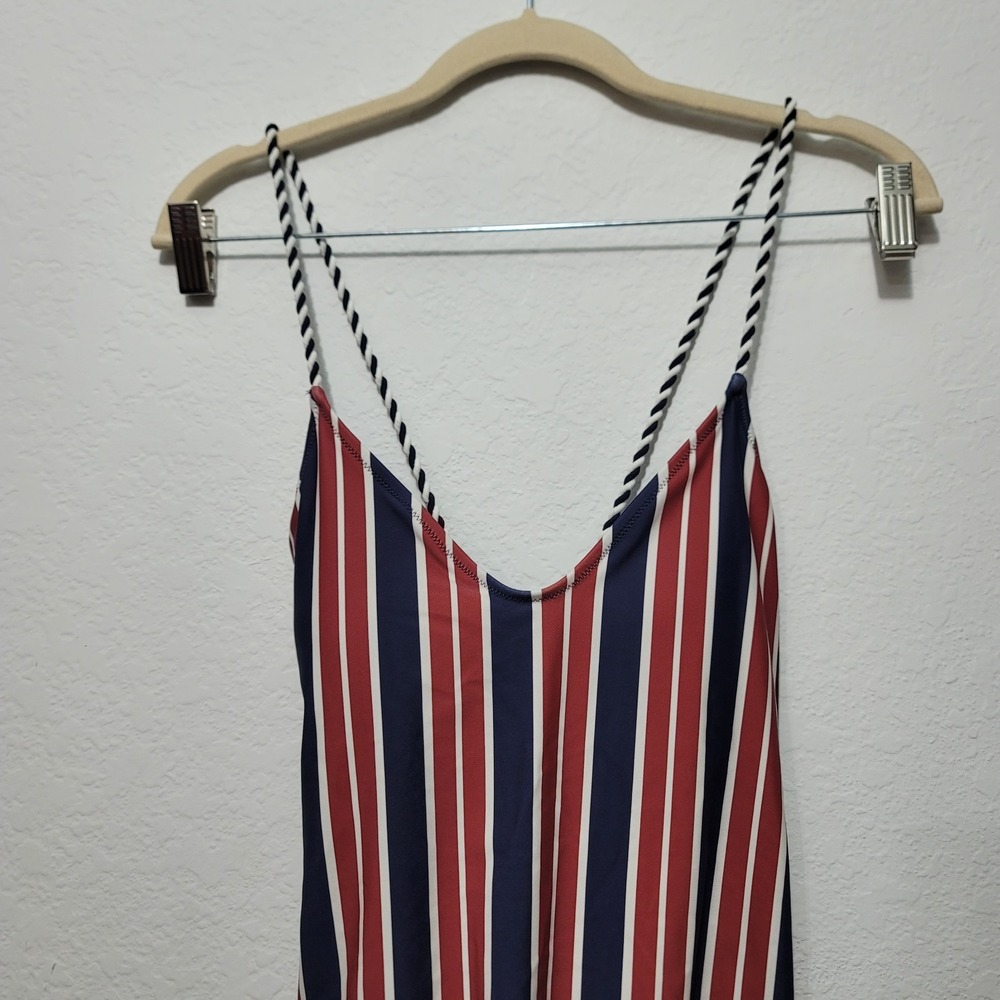 aerie Striped One-Piece Swimsuit in Navy, Red & White - Picture 8 of 14